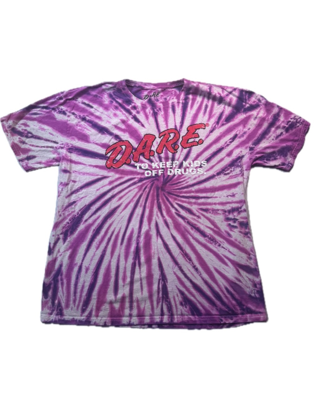 Men’s Pink and Purple Tie-Dye D.A.R.E T-Shirt